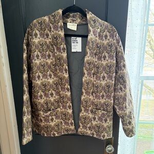 Easy Clothes Khaki Gloria Jacket Quilted Open-Front Blazer S NWT